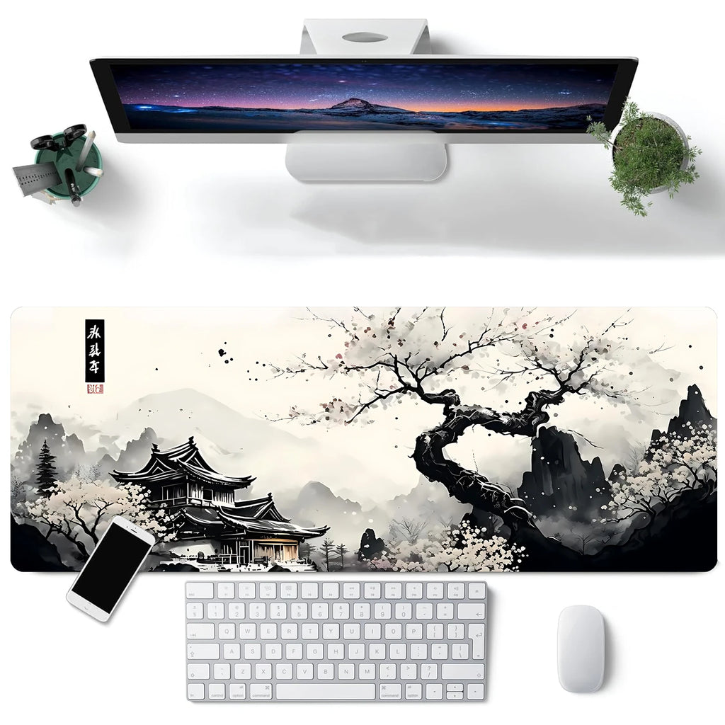Landscape ink painting Mouse Pad Desk Pad Mouse Mat Game Mouse pad Gift Mouse Pad Anti-Slip Rubber Base Extended Keyboard Pad