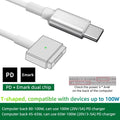 100W Fast Charging USB-C to Magnetic Cable with E-Mark Chip, for MacBook Air/Pro, Compatible with Mag1L&Mag2T Power Adapter Cord