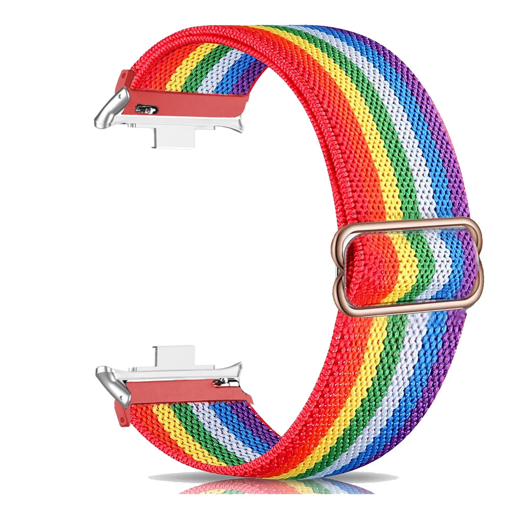 Elastic Nylon Strap For Redmi Watch 4 5 6 Replacement Women Men Solo Braided Watch Band Loop For Xiaomi Mi Band 8 Pro Bracelet