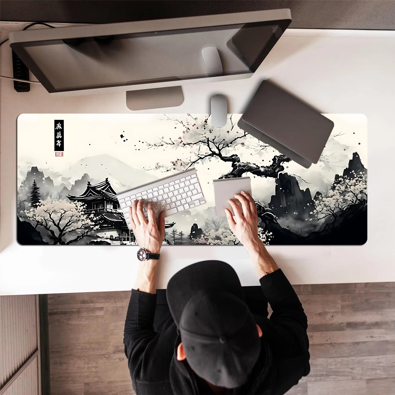 Landscape ink painting Mouse Pad Desk Pad Mouse Mat Game Mouse pad Gift Mouse Pad Anti-Slip Rubber Base Extended Keyboard Pad