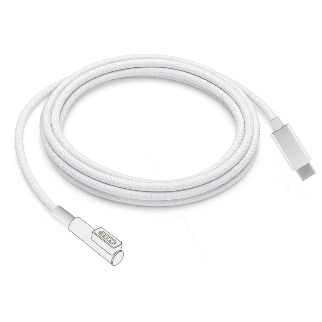 Magnetic Safe Charging Cable for MacBook, USB-C to MagSafe 1/2 Braided Cable Compatible with MacBook Air Pro 45W 60W 85W Adapter