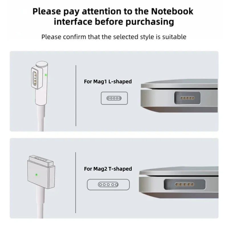 100W Fast Charging USB-C to Magnetic Cable with E-Mark Chip, for MacBook Air/Pro, Compatible with Mag1L&Mag2T Power Adapter Cord