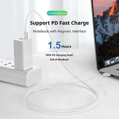 100W Fast Charging USB-C to Magnetic Cable with E-Mark Chip, for MacBook Air/Pro, Compatible with Mag1L&Mag2T Power Adapter Cord